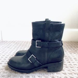 Cole Haan black leather boots.